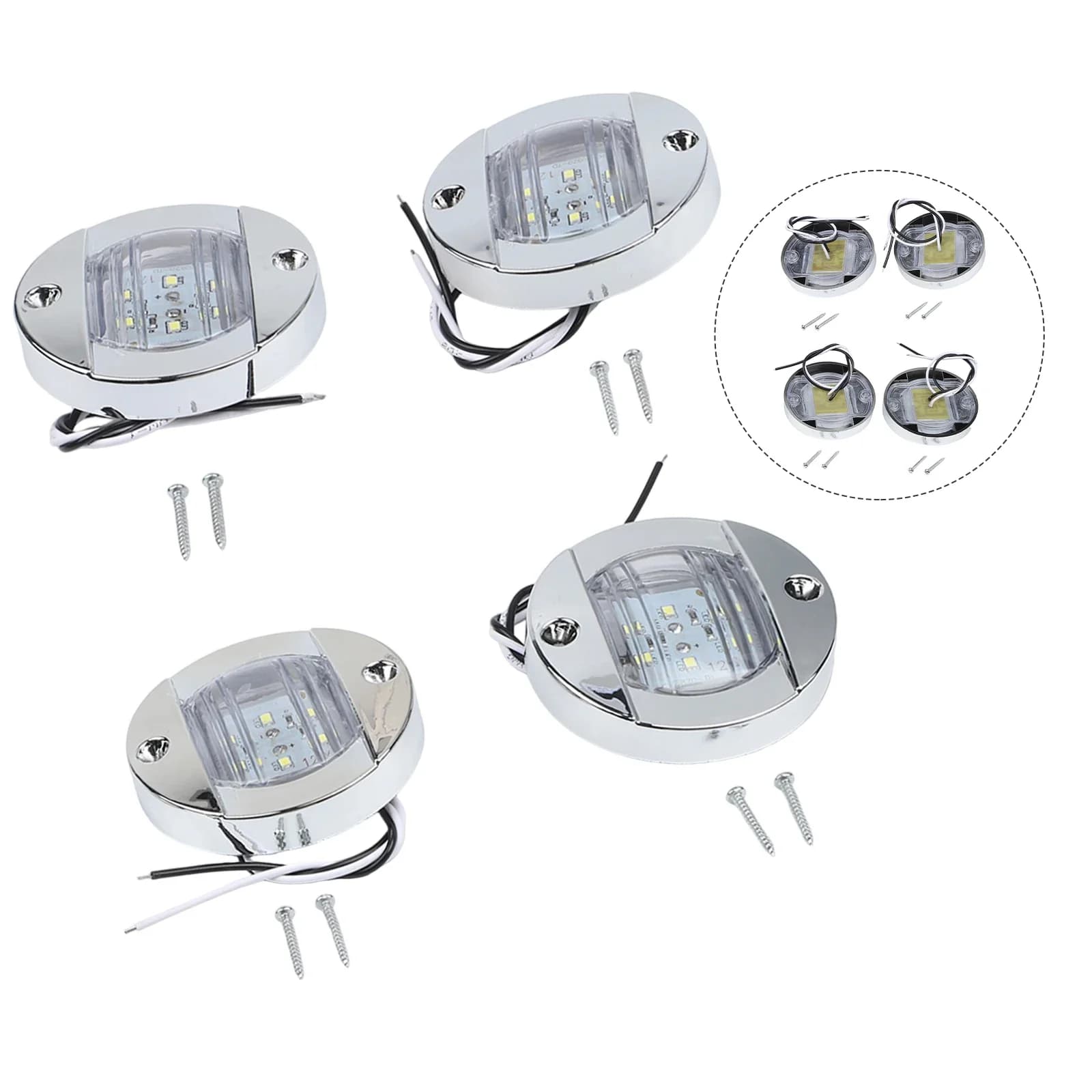 4 pezzi LED luce per barche 12V lampada marina rotonda LED montaggio su poppa luce di navigazione per ancoraggio per ponte di barca