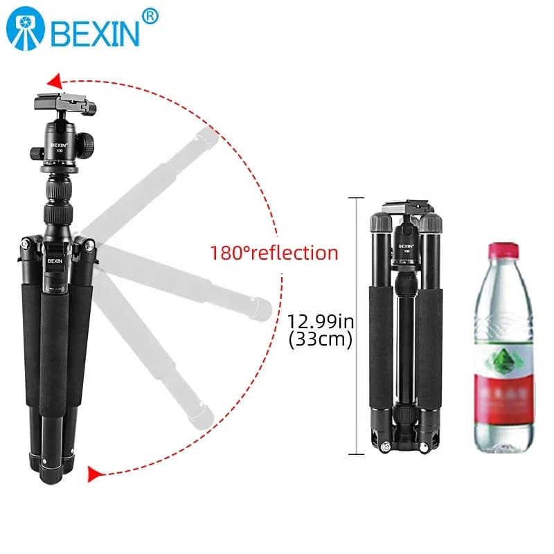 BEXIN Professional Foldable Aluminum Alloy Tripod, Portable Travel Stand for Outdoor DSLR & SLR Digital Cameras
