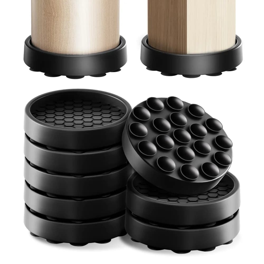 Rubber Anti-Slip Pads for Furniture Legs Floor Protectors Compatible with Chairs Sofas Tables Cabinets Washing Machines 2.3 inch