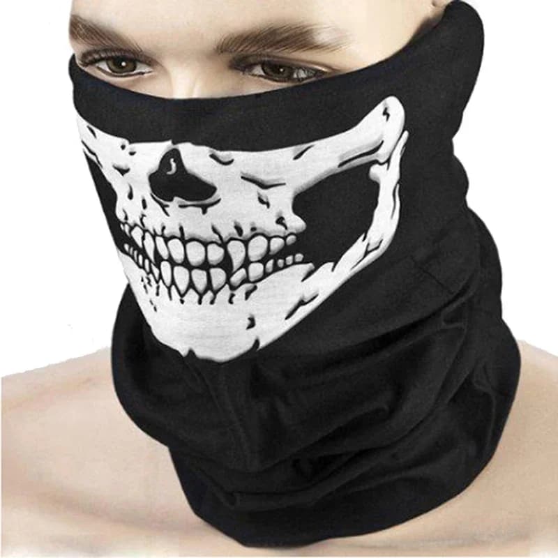 1pc sciarpa da moto maschera per il viso scudo teschio Ghost Face Riding passamontagna Outdoor Winter Warm Bike Head Face Mask Shield