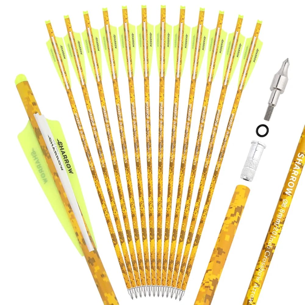 12 pz 16/18 pollici frecce per tiro con l'arco bulloni freccia in carbonio misto 125 grani punta di freccia OD 8.8mm albero della freccia per arco caccia tiro al bersaglio
