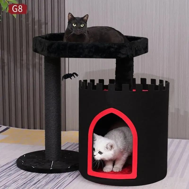 New Gothic Frame Cat Shelf Bat Spider Web Climbing Frame Climbing Tree Halloween Spooky Cat Scratcher Gothic Cat Tree