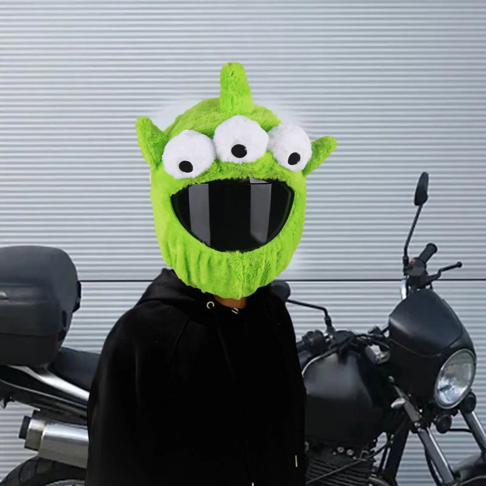 Copricasco Moto Accattivante in Morbido Peluche a Forma di Animale per Decorazione Originale per la Guida all'Aperto