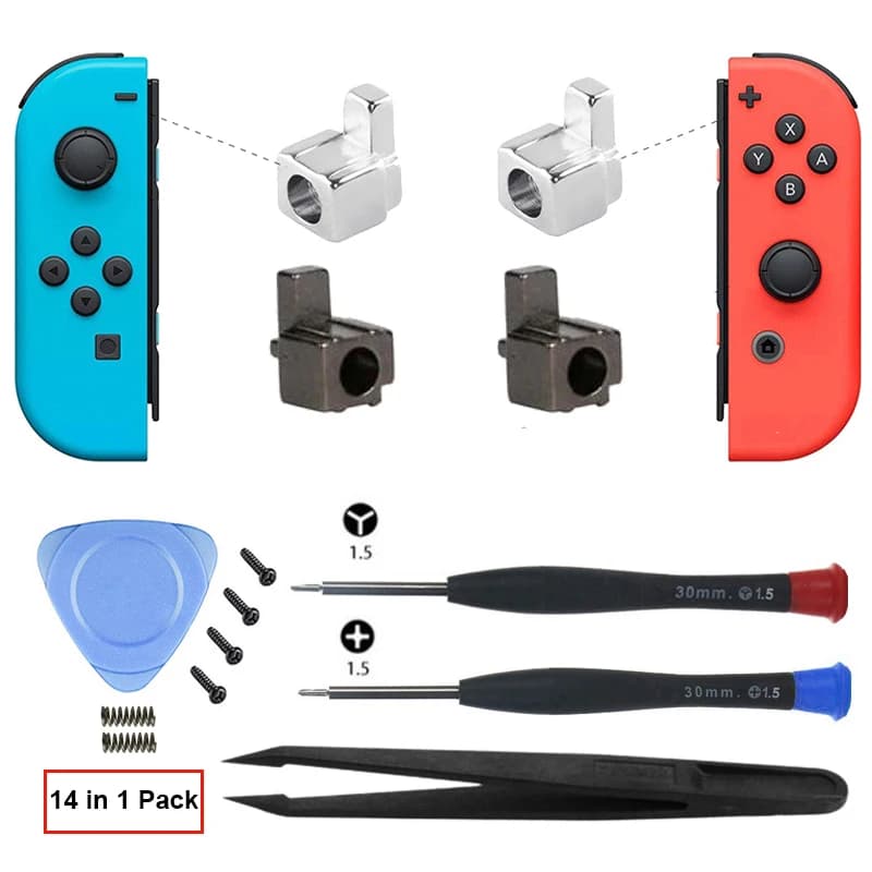 Accessori per giochi NS Switch Fibbie di bloccaggio in metallo con strumenti di apertura per kit di riparazione sostitutiva per controller Joy Con Switch / OLED