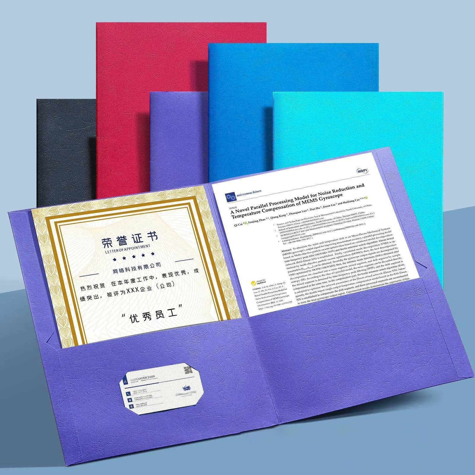 10pcs/lot A4 Business Folder Signing This Contract Clip Data Book File Storage Office Document Organizer Card Slots