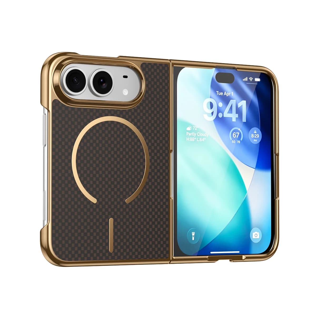 Kevlar Magnetic Phone Case For Apple Iphone 18 Ultra Front Screen Tempered Film Foldable Phone Cover For Magsafe Business Shell