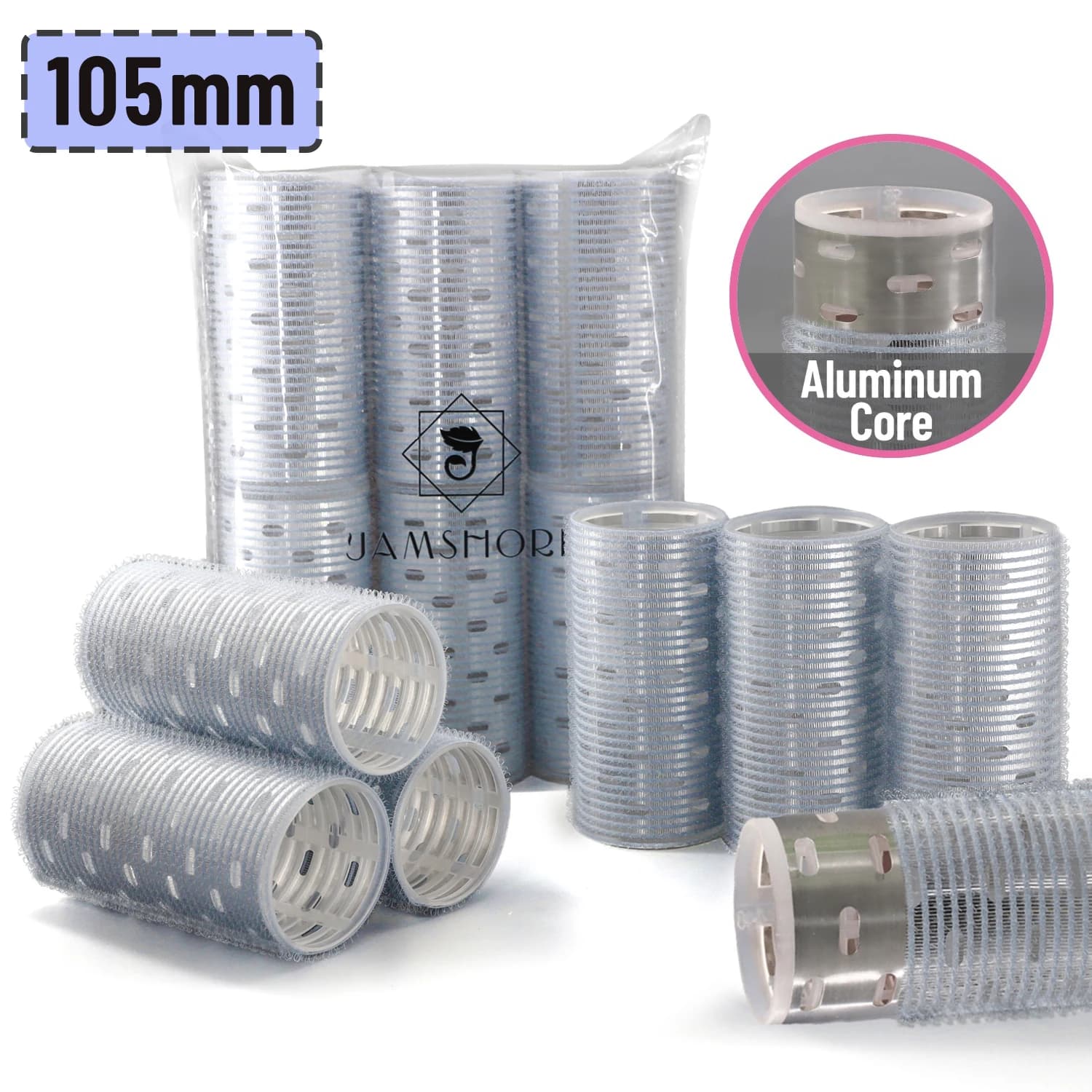 6 pcs Thermal Ionic Auto Grip Bigodini Set Bigodini For Ceramic Hair for Frangia Nucleo Aluminium Hairstyle Extra Women 105mm 1939