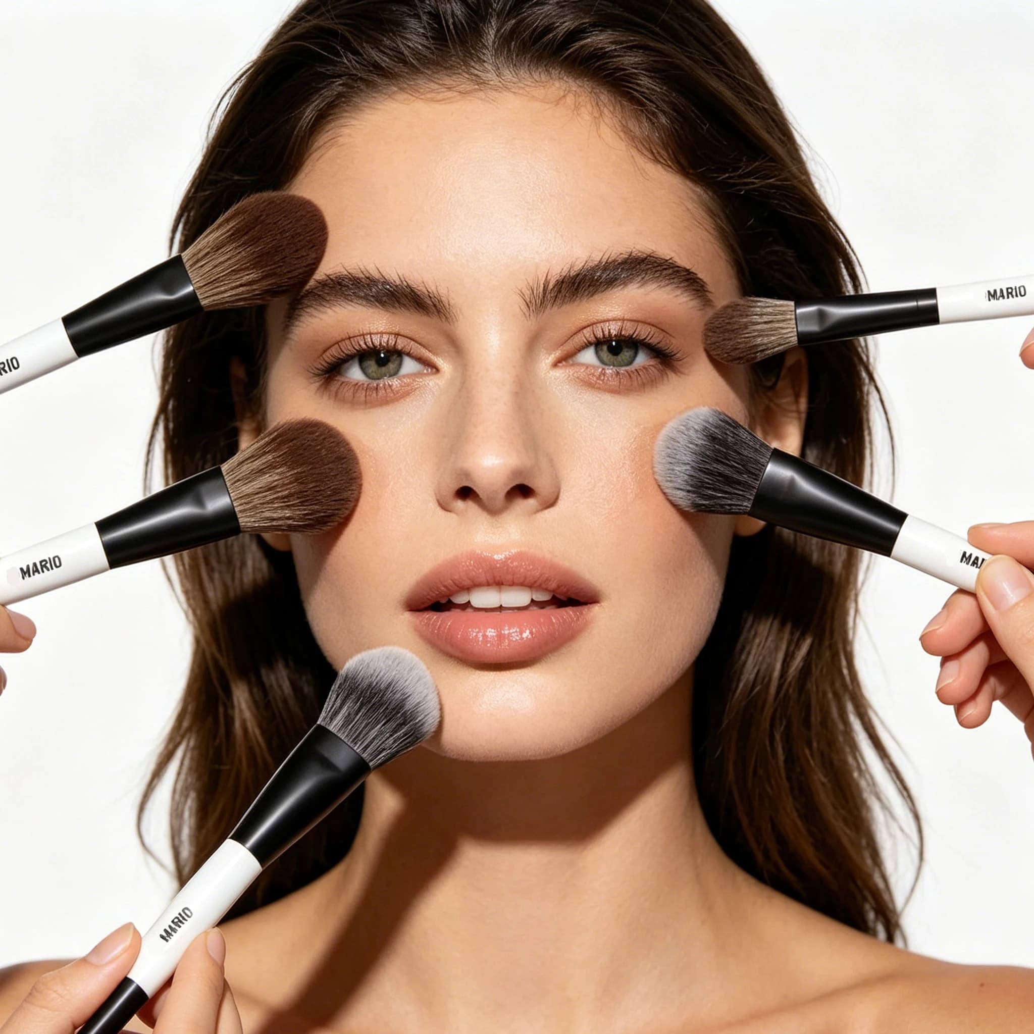 Pennello per Trucco Illuminante F1 F2 F3 F4 F5 E6 EF1 EF2 E3 E4 E5 F7, Pennello Cosmetico con Setole Morbide per un Effetto Luminoso Ambientale
