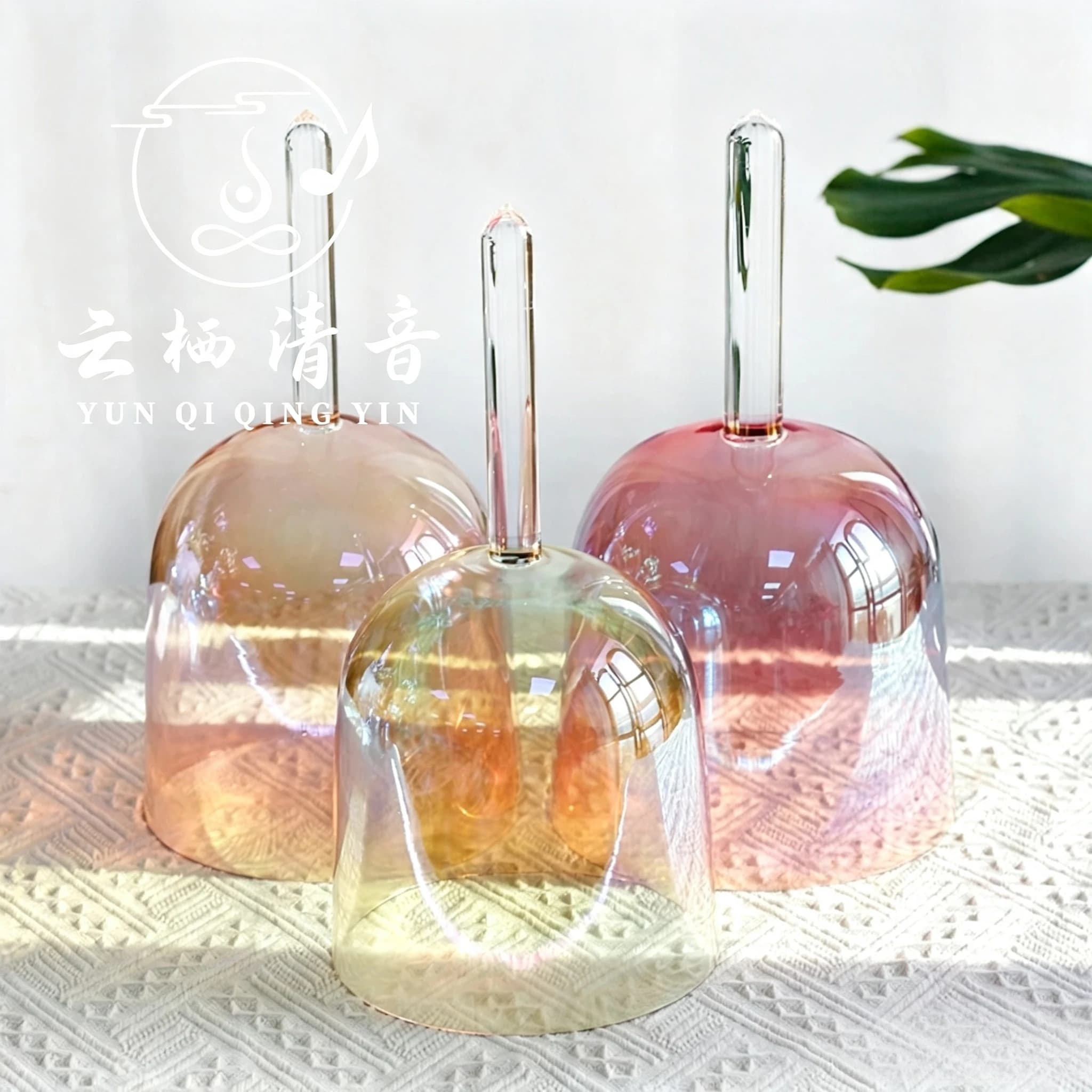 YUN QI QING YIN Color Transparent Handmade Crystal Singing Bowl Chakra Diapason Sound Healing Bowl For Relax Meditation Yoga Spiritual Percussion Musical Tool