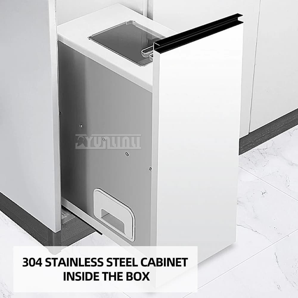 304 In Acciaio Inox 15/18kg Contenitore di Stoccaggio del Riso Dispenser di Cibo Secco Secchio di Riso Serbatoio Armadio Cassetto Sigillato 2025 NUOVO