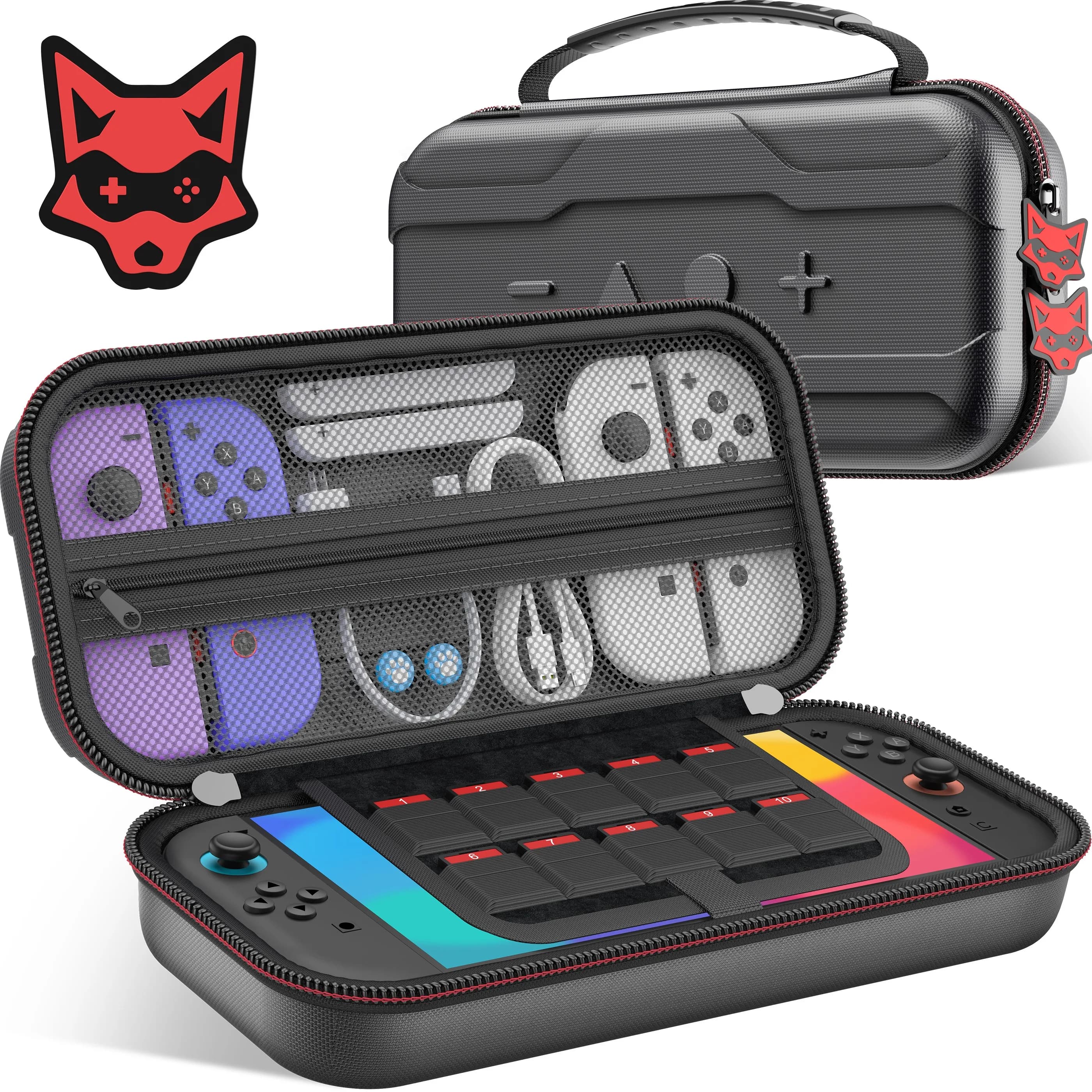 Borsa portaoggetti DinoFire G300 compatibile con Switch/OLED/switch2 nera Accessori custodia per interruttori facili da pulire e pulire