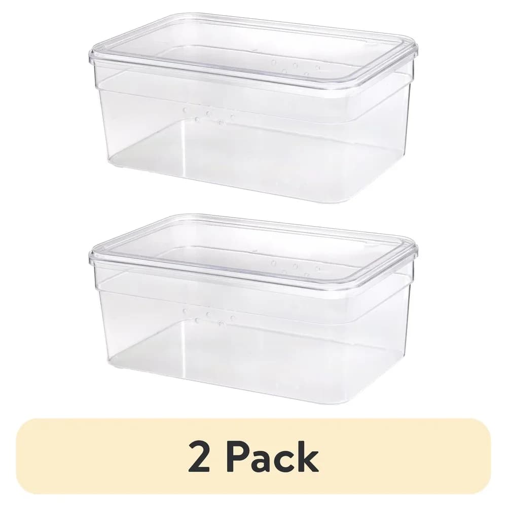 Confezione da 2 contenitori portaoggetti per scatole per scarpe piccole con coperchio impilabili in plastica trasparente per donne e bambini