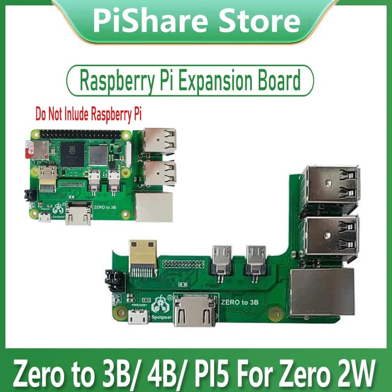 Raspberry Pi Zero interface adapter from 2 W to 3B / 4B Zero to Pi0 HUB USB RJ45 HAT Zero to Pi3 / PI4 / PI5 expansion card