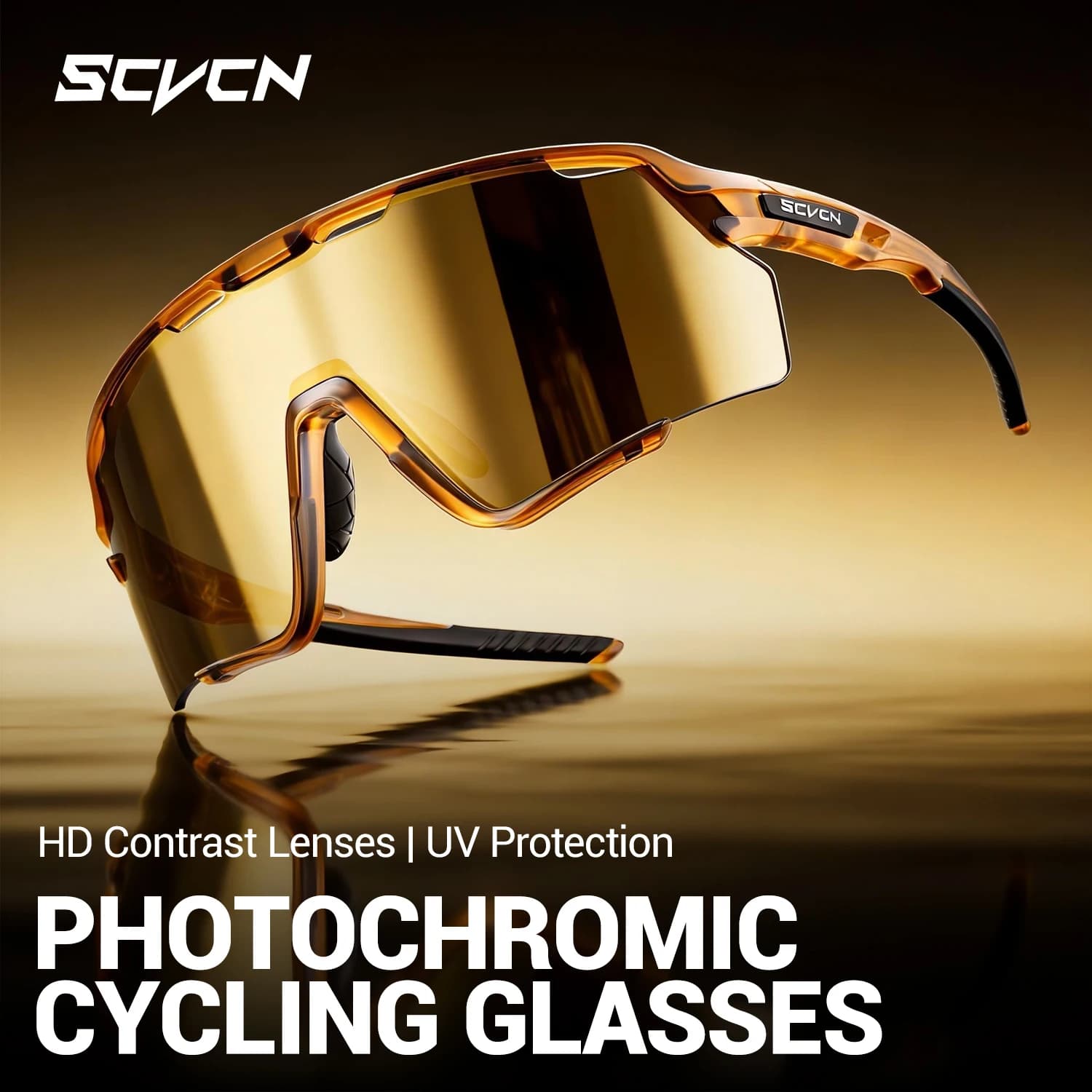 Occhiali Sportivi SCVCN con Protezione UV400 per Uomo e Donna, Lenti Fotocromatiche per Ciclismo, MTB, Escursionismo e Guida