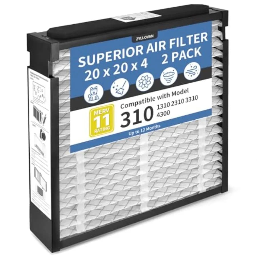 Confezione da 2 Filtri di Ricambio 310 Compatibili con Purificatori d'Aria per Tutta la Casa Aprilaire Modelli 1310 2310 3310 4300 20x20x4 MERV 11