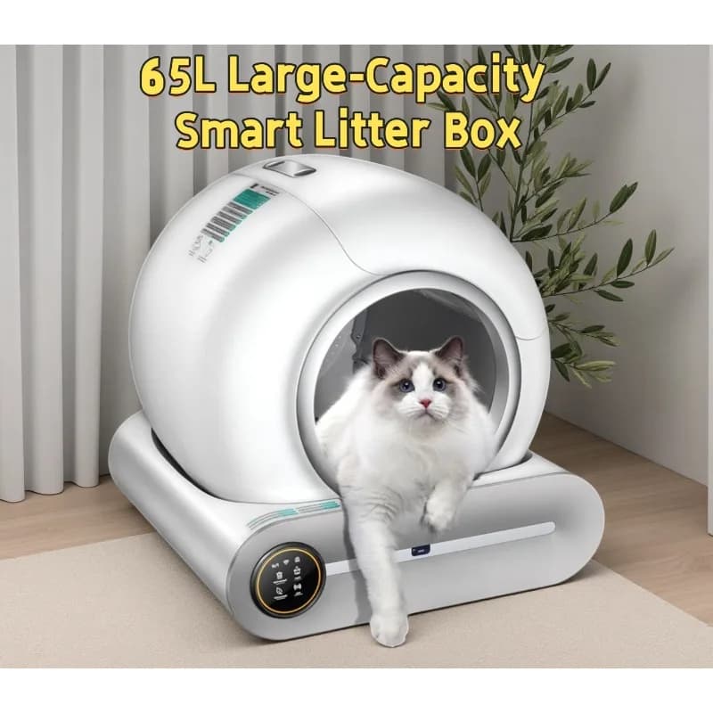 65l Automatic Cat Litter Box, Self-Cleaning with Odor Control & APP Monitor | Commercial Animal Care Equipment, Smart Toilet