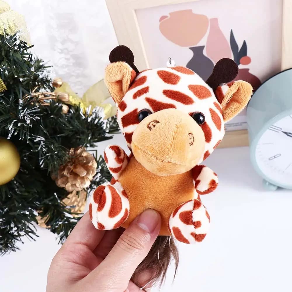 Portachiavi con zaino elefante scimmia giungla fratello da 10 cm, portachiavi con animali di peluche
