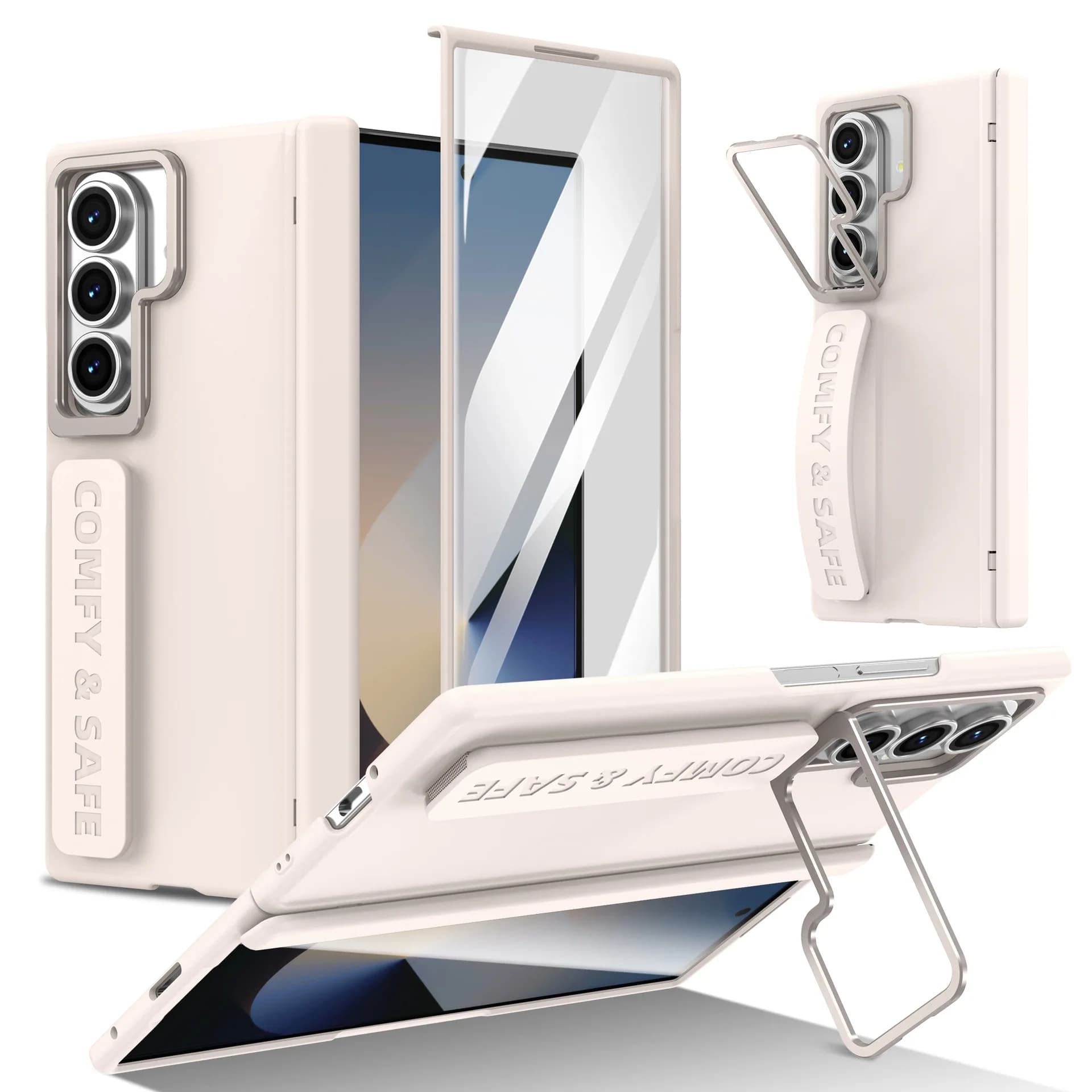 Custodia CHAOYIDIAN per Samsung Z Fold7 con Cerniera Magnetica, Pellicola Integrata, Supporto e Cinturino da Polso - Compatibile con Fold6/5/4