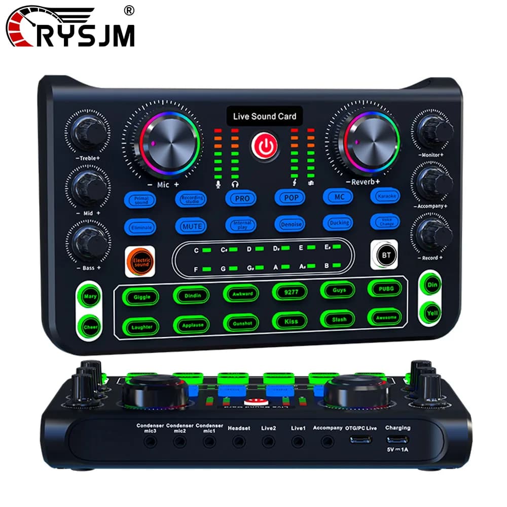 Scheda Audio X60 Live Versione Inglese, Mixer Audio Professionale per DJ, Karaoke, Trasmissioni, KTV e Studio