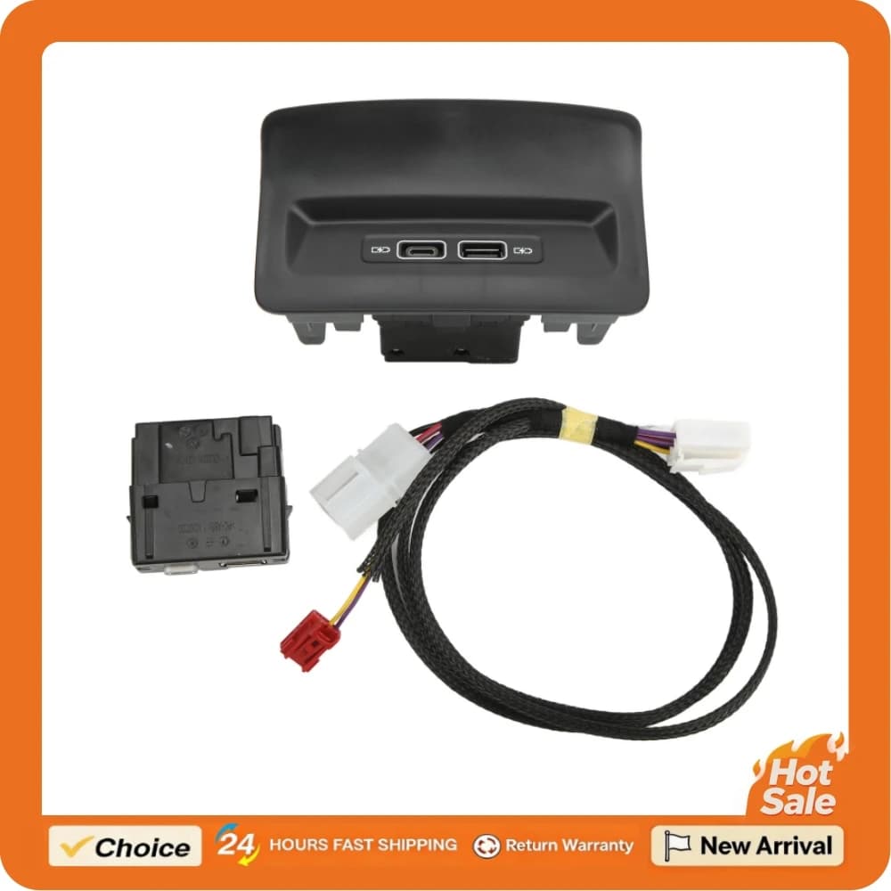 Presa USB di Ricambio per Sedile Posteriore Auto per Kodiaq Karoq 2017-2026, Kit di Ricarica USB Posteriore Nero, Accessori Auto