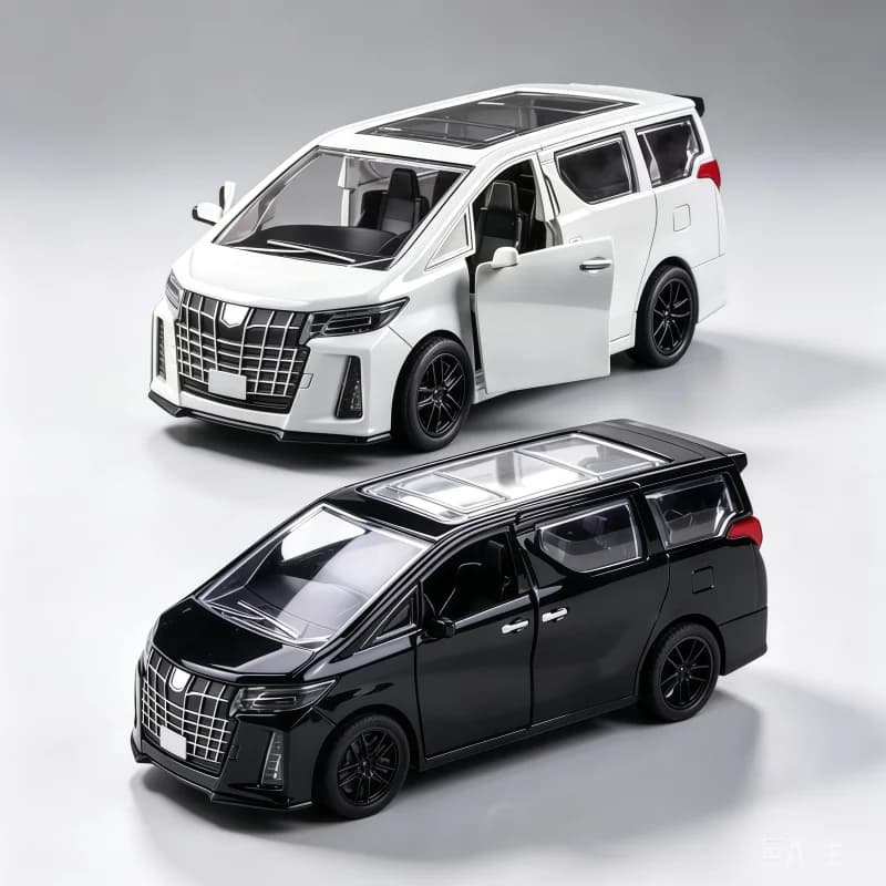1:32 Alloy MPV Car Model Simulation Van Toy, Pull Back Vehicle With Openable Doors, Metal Car Collection Toy For Boys Gift