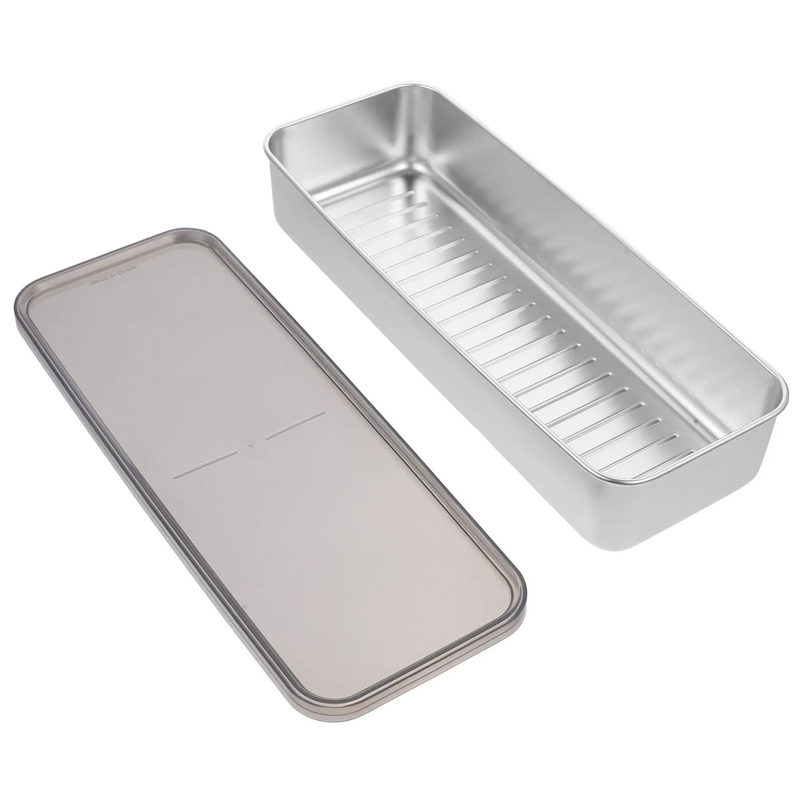 Contenitore Premium in Acciaio Inossidabile per Bacon, Carne, Formaggio, Frutti di Mare e Prodotti Freschi - Scatola Salva-Freschezza Trasparente Impilabile per Frigorifero