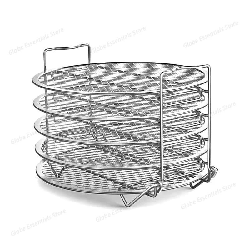 Supporto per griglia Friggitrice ad aria Cinque strati Griglia impilabile Cibo Rack per disidratatore in acciaio inossidabile Cucina di casa Griglia per barbecue Strumenti gadget