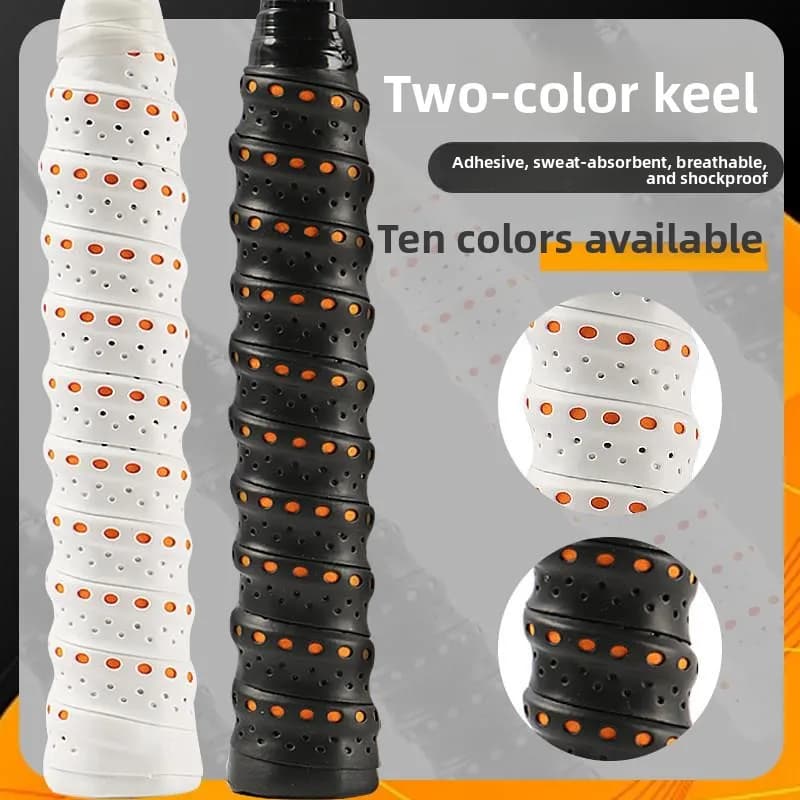 Anti-slip and Absorbent Grip for Badminton Rack, Bicolor, with Anti- Shock Absorber, for Fishing Rod