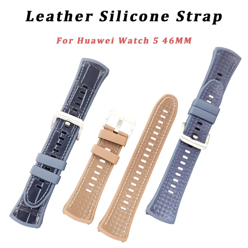 Cinturino in silicone originale in pelle per Huawei Watch 5 46mm cinturino in gomma morbida per Huawei Watch 5 42mm braccialetto sportivo Smart Watch