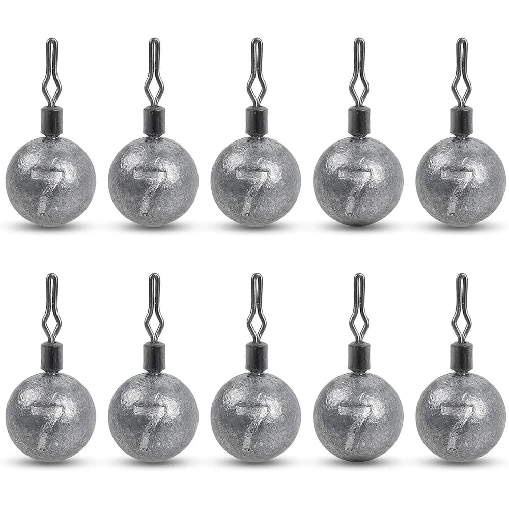 10 Piece Fishing Weight Lead 2.5G-20G 360 ° Inverted Fishing Lead with Esca Connector with Rotating Joint Fishing Tool Accessories