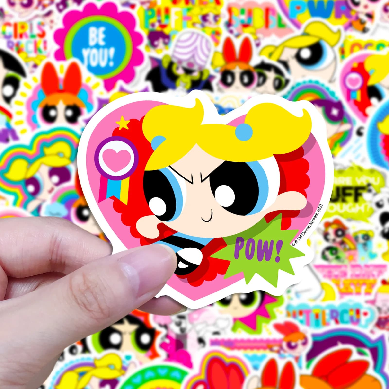 50 Pezzi Adesivi delle Powerpuff Girls, Buttercup Bubbles, Decalcomanie Anime per Skateboard e Laptop, Adesivi Cartoon Carini, Giocattoli e Regali per Ragazze