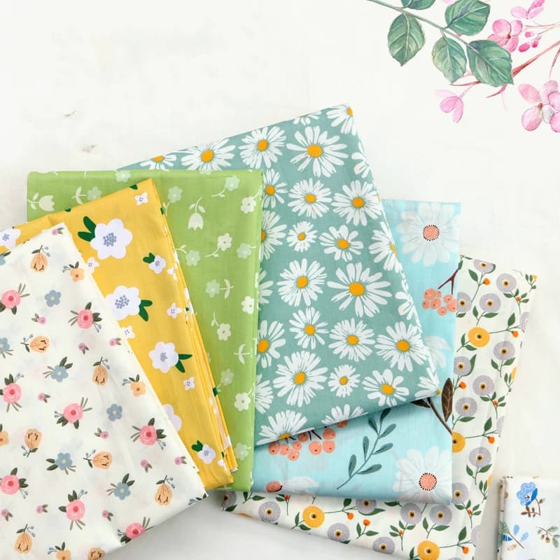 160x50 cm Blue floral twill cotton sewing cloth, to make children's clothes Pigiama neonato fai da te Copripiumino Lenzuolo Sewing cloth
