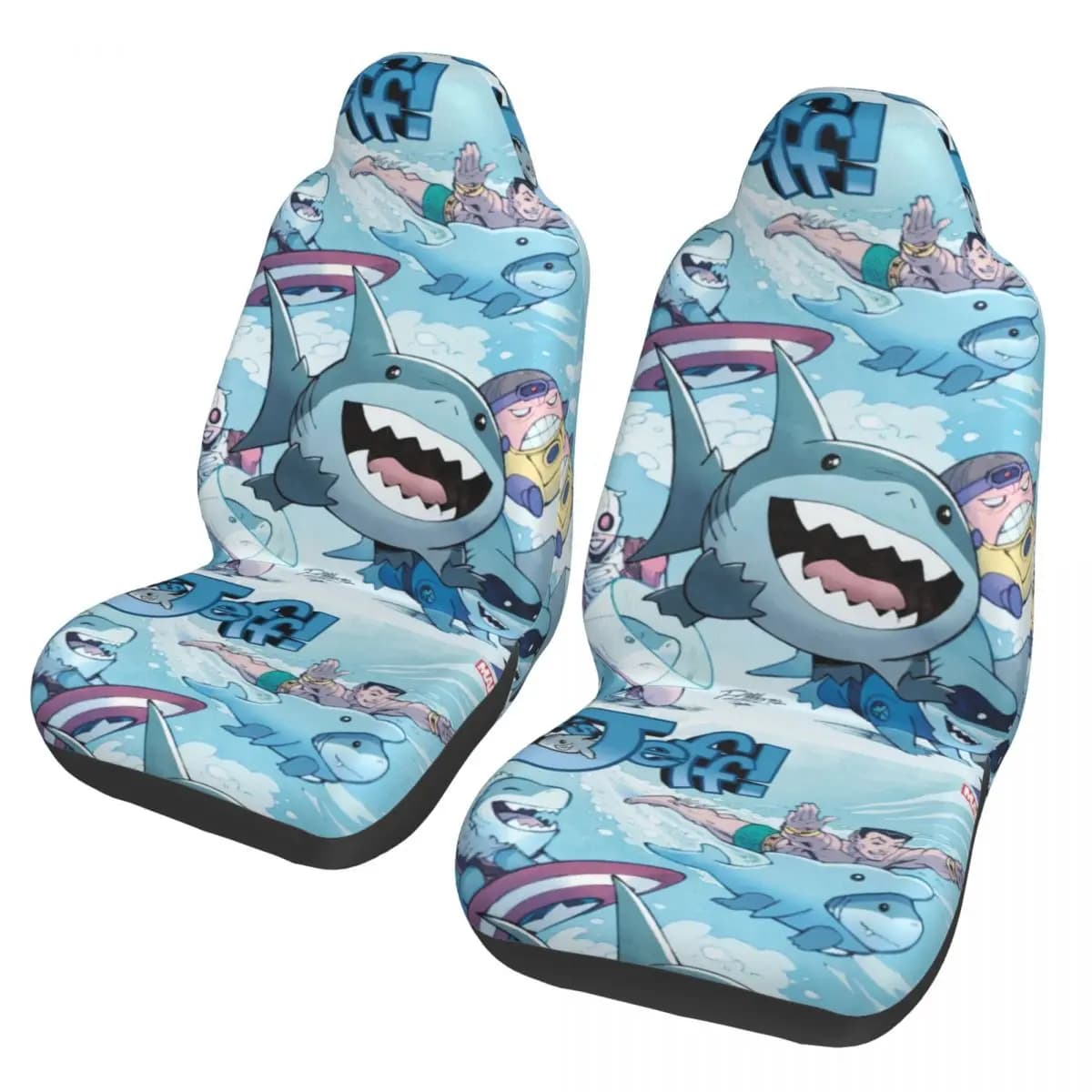 Car Seat Covers Jeff The Land Shark Flexible Seat Covers Set of 2 suitable universal for truck, car, car