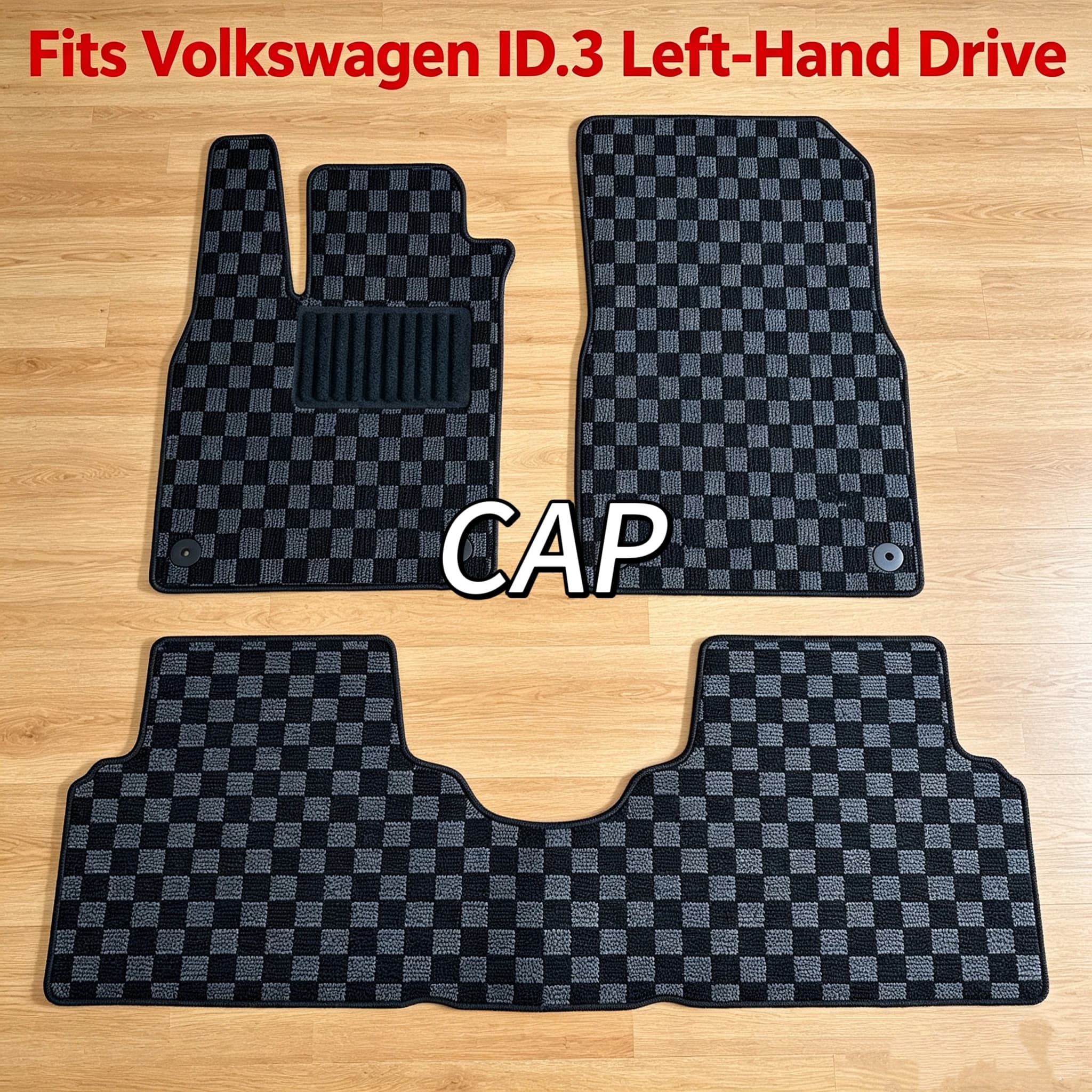 Tappetini Auto in Peluche Premium su Misura per VW ID.3 LHD, Impermeabili Antiscivolo Insonorizzati per Tutte le Stagioni