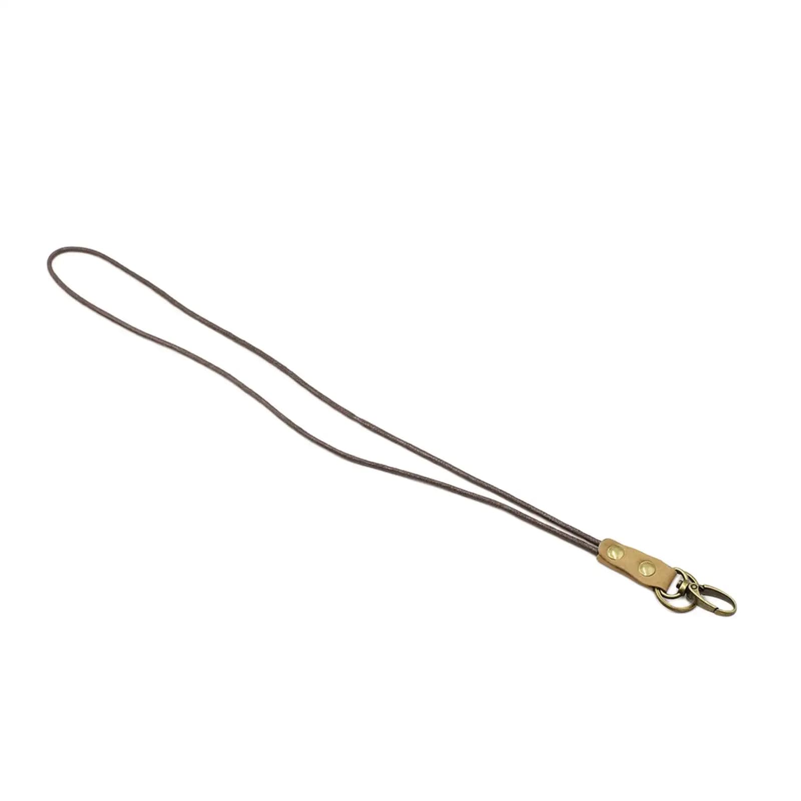 Cinturino per cordino in pelle con portachiavi chiusura a moschettone donna uomo cordini per collo per chiavi porta ID portafoglio targhette nome telefono