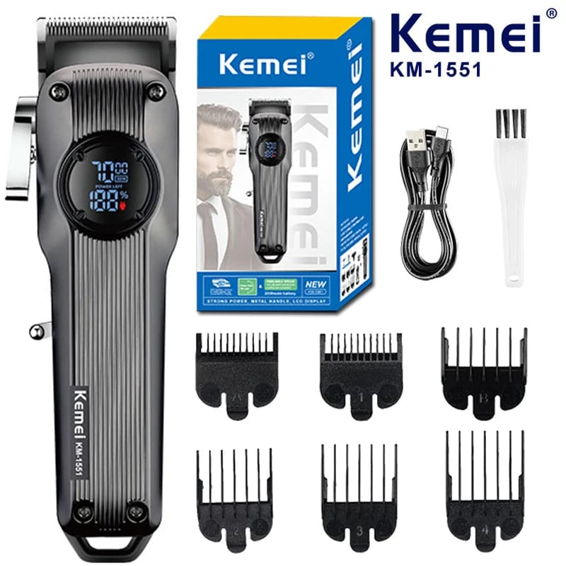Kemei Wireless Haircuts for Men, USB Rechargeable Professional Assembly Machine, KM-1551 Hair Cutting Machine