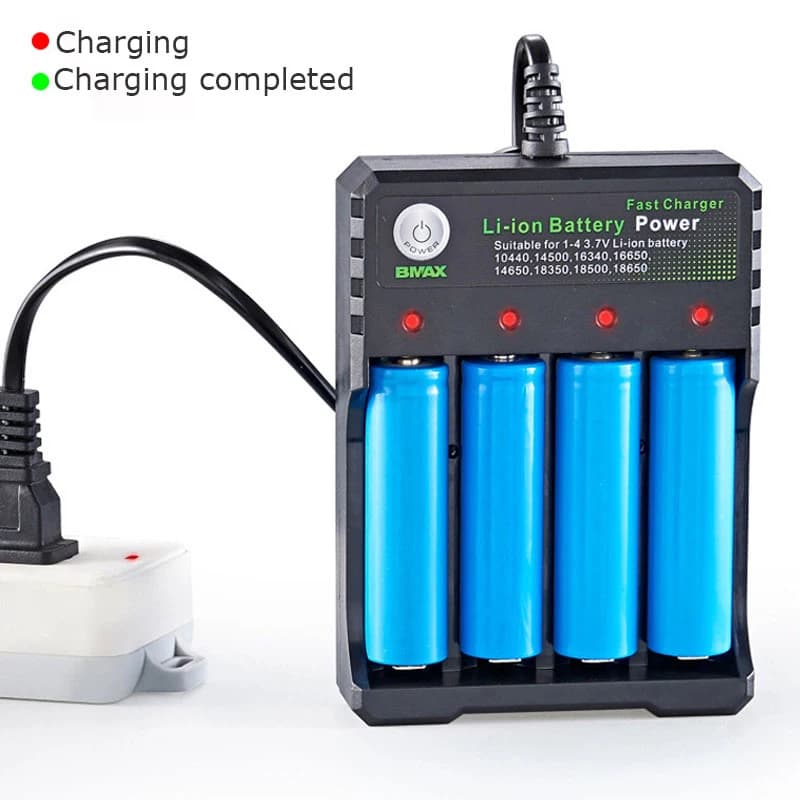 2 3 4 Slot 18650 Caricabatteria Per 3.7V Al Litio Ricaricabile AC 110V/220V 10440 14500 16340 16650 14650 18350 18500 Batterie