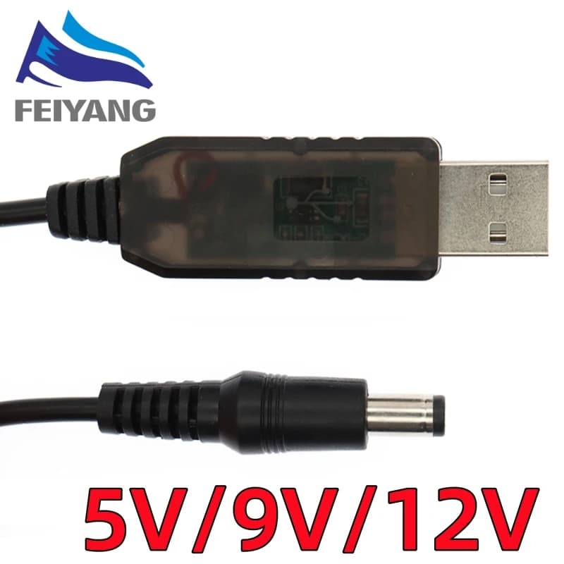 Linea USB Power Boost DC 5V a DV 9V / 12V Modulo step up Cavo adattatore convertitore USB 1M Spina 2.1x5.5mm per Arduino WIFI