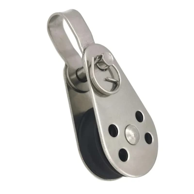 Puleggia in acciaio inossidabile da 25 mm Ruota singola Cuscinetto di carico Girevole Corda di sollevamento Puleggia per blocchi Corda Runner Kayak Accessori per barche