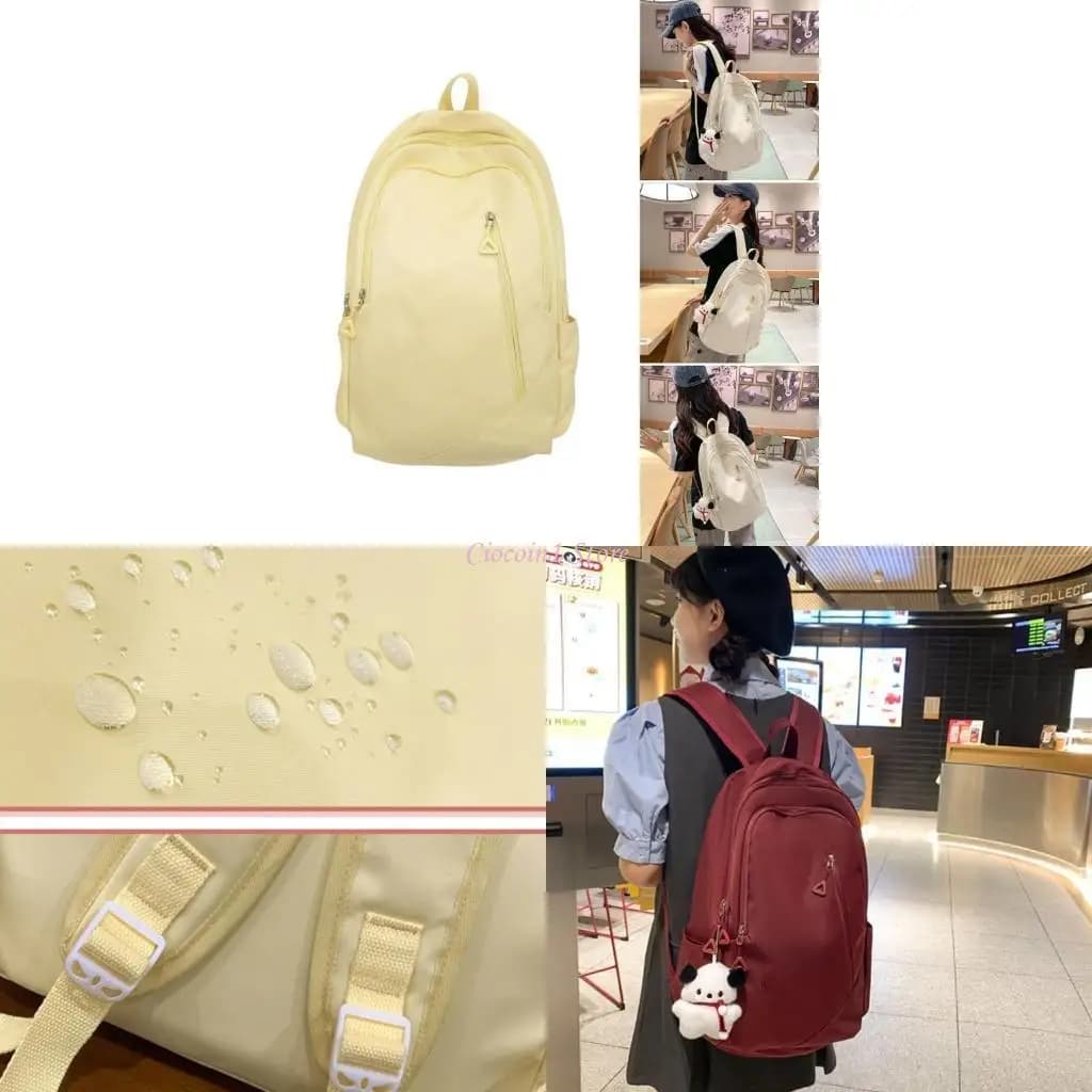 Y1UB Stylish Student School Borse per adolescenti Nylon Book Borse Backpack