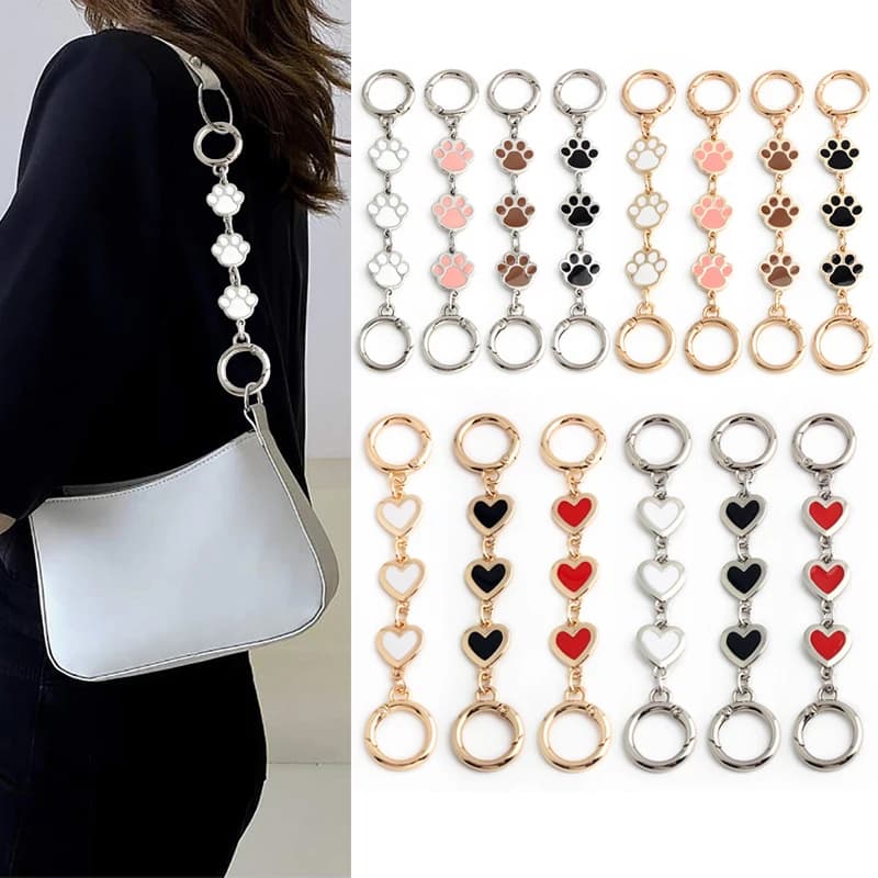 1/2/5 pezzi borsa a forma di zampa di cane d'amore decorazione catena di estensione borsa tracolla portafoglio sostituzione accessori hardware fai da te