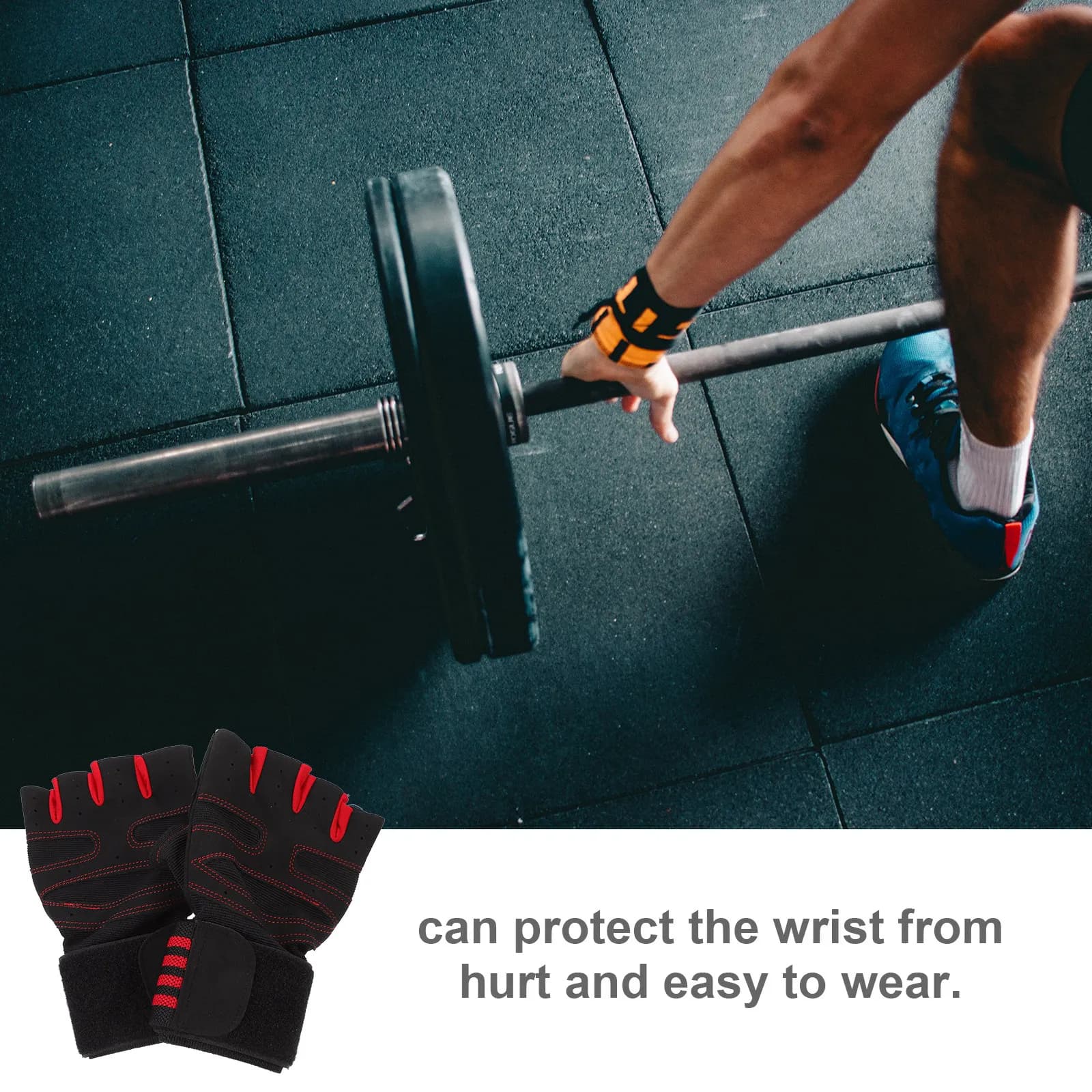 1 pair of weight lifting gloves, anti-slip design with silicone palm, breathable gloves for training, fitness, gym, wrist support, for strength