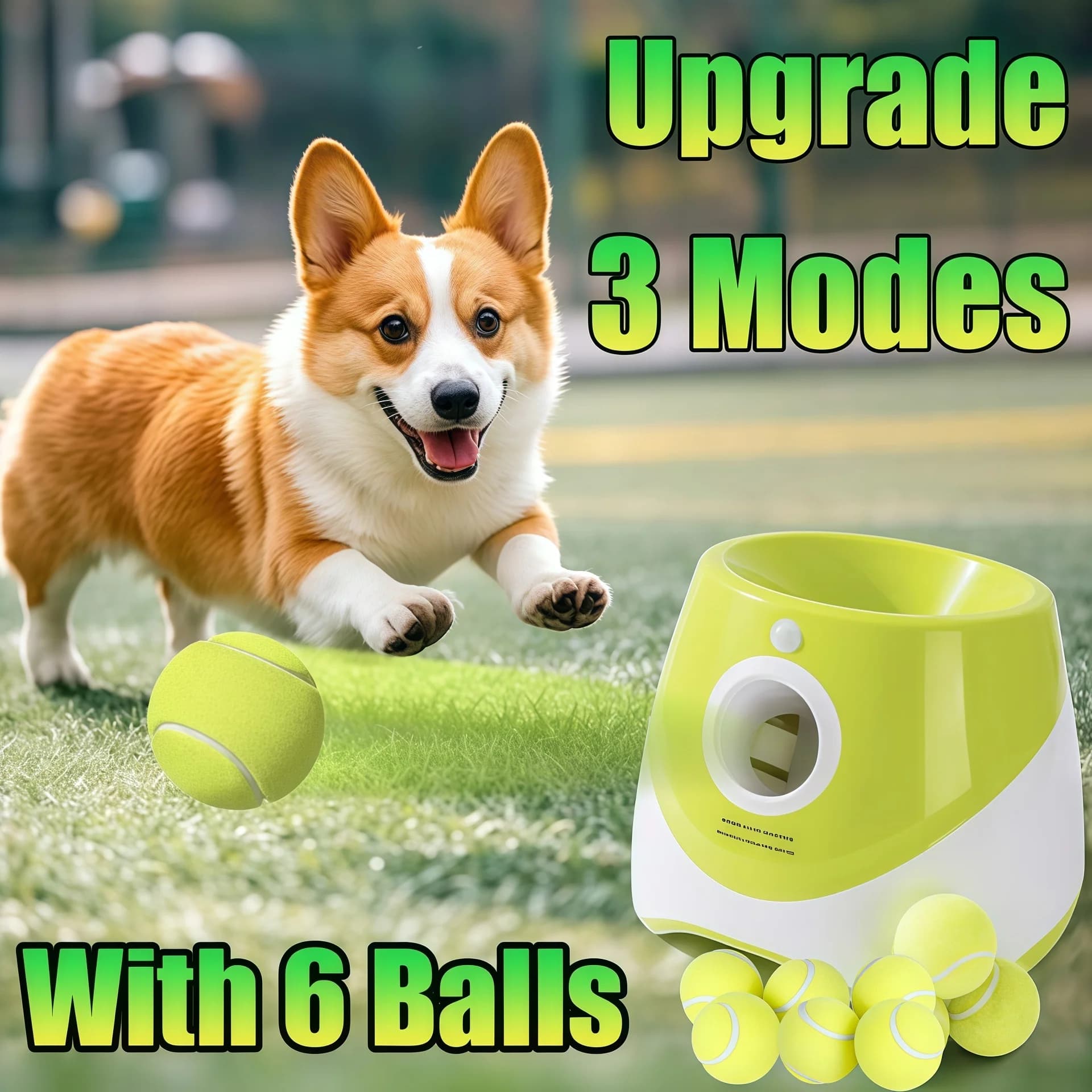 Lanciatore di Palline da Tennis per Cani, Giocattolo Automatico Interattivo, Macchina Divertente per Inseguire e Lanciare Palline, Ricaricabile