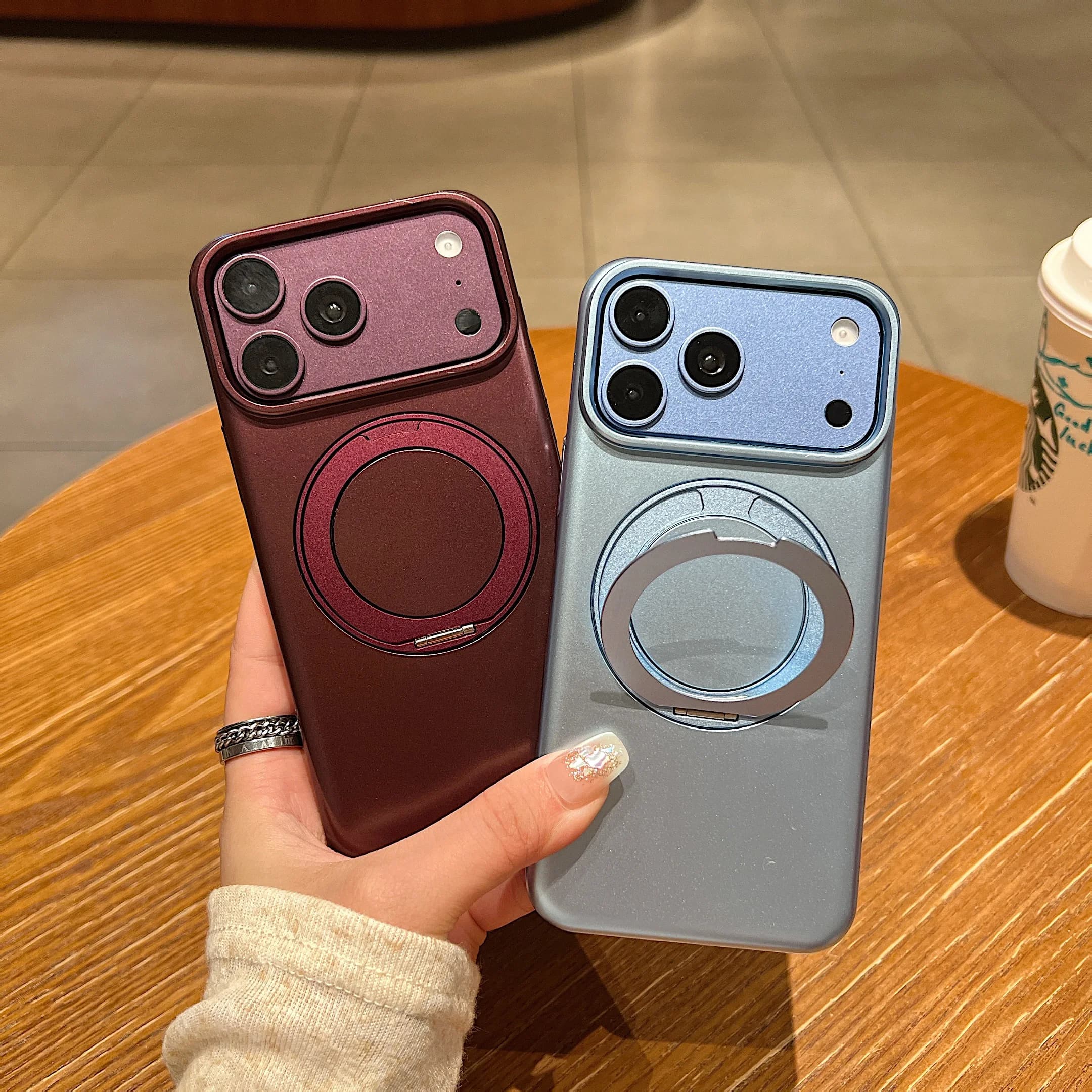 Luxury Metal Magnetic 360° Rotat Ring Bracket Case For iPhone 18 17 16 15 14 13 Pro Max For Magsafe Shockproof Slim Hard Cover