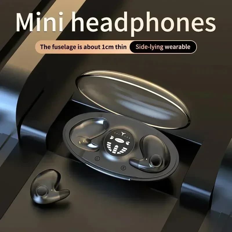 ENC earphones with noise cancellation HiFi Stereo Sport Wireless Headphones 2025 Invisible Headphones for Sleep Mini Bluetooth 5.3