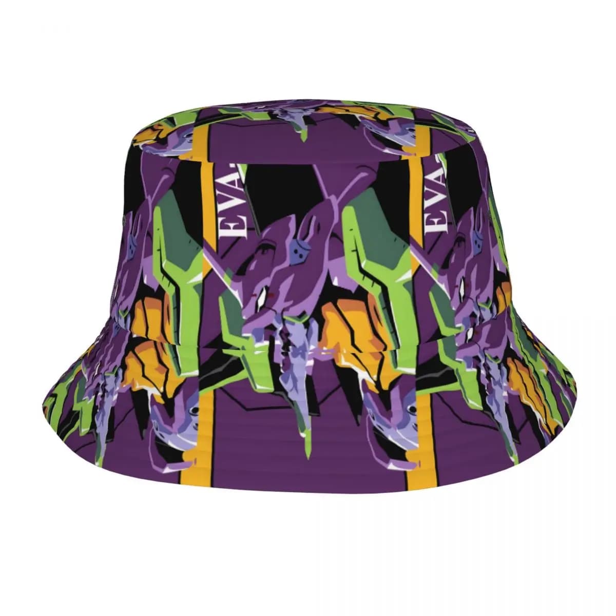 Cappello da Pescatore Personalizzato Evangelion Manga Giapponese per Uomo e Donna, Moda Estiva da Spiaggia, Cappello Parasole con Cartoni Animati