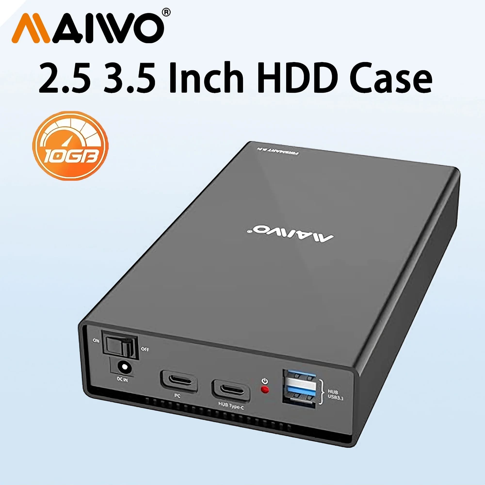 MAIWO Custodia per HDD da 2,5/3,5 '' Custodia per disco rigido da USB 3.0 a SATA per disco SSD HDD Box Custodia USB C 3.1 Custodia per HDD esterna HD