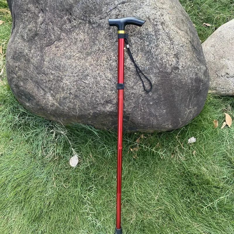 Telescopic Stroller Stick Metal Folding, Trekking Stick for Hiking, Aluminum Alloy for Seniors