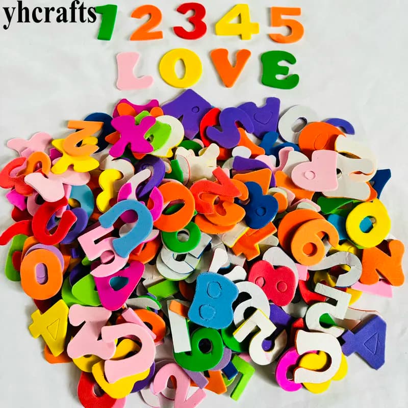 150PCS A-Z letters Alphabet foam stickers 0-9 numbers wall label Kids toy Scrapbooking kit Early educational toys Teach your own