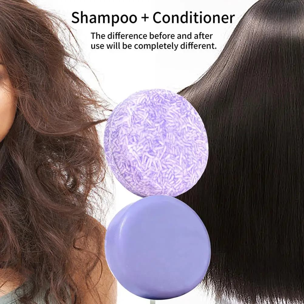 Hair cleanser bar to the extract of blueberry for dry and fragile hair, strong moisturizing and nourishing shampoo, care of hair vegetable-based